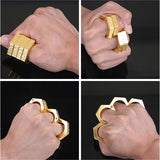 Men's Fashion Ring Multifunction  EDC keychain Folding Ring Self defense Anti-Wolf