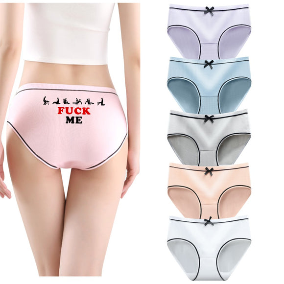 Funny slogan printing woman modal panties/high stretch three-dimensional cut woman low waist briefs/fuck me
