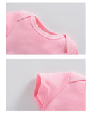 Shindn Solid color baby jumpsuit Newborn Clothing layettes Universal short sleeved crawling clothes for male and female babies aged 0-1