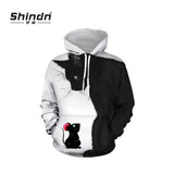 Shindn Unisex Coats Cat printed hoodie Fleece jacket