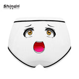 Shindn Female ice silk seamless panties Funny print pattern mid-waist briefs Graphene panties with cotton bottom crotch