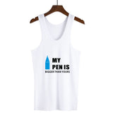 Shindn Men's Sports singlets Polyester fiber quick drying vest Funny printed slogan