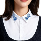 Shindn Women Fake Half Shirts Faux False Collar for Summer Outfits,Fake Collars Detachable Dickey Collar Blouse