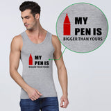 Shindn Men's Sports singlets Polyester fiber quick drying vest Funny printed slogan