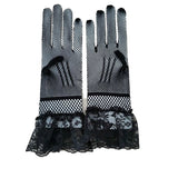 Shindn Bridal Wedding Dress Gloves Women's bow high elasticity fishing net lace lace Gloves as clothing