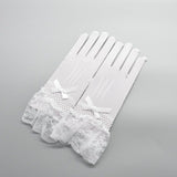 Shindn Bridal Wedding Dress Gloves Women's bow high elasticity fishing net lace lace Gloves as clothing
