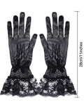 Shindn Bridal Wedding Dress Gloves Women's bow high elasticity fishing net lace lace Gloves as clothing