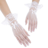 Shindn Bridal Wedding Dress Gloves Women's bow high elasticity fishing net lace lace Gloves as clothing