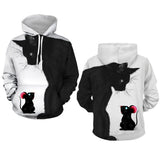 Shindn Unisex Coats Cat printed hoodie Fleece jacket