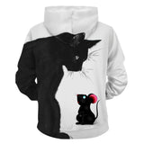 Shindn Unisex Coats Cat printed hoodie Fleece jacket