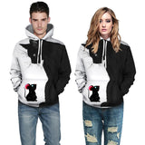 Shindn Unisex Coats Cat printed hoodie Fleece jacket