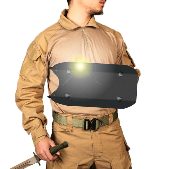 Military Defense Tactical Weapon Anti-terrorism Equipment Escape Self-Rescue Tactical Shield LED Flashlight Metal Arm Shield