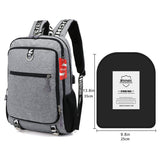 Shindn Student Bulletproof Backpack Computer Bag with USB Charging Interface NIJ III school bag Metal,UHMWPE,ARAMID bulletproof board
