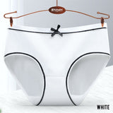 Female ice silk seamless panties Funny print pattern mid-waist briefs Graphene panties with cotton bottom crotch