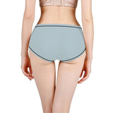 Female ice silk seamless panties Funny print pattern mid-waist briefs Graphene panties with cotton bottom crotch