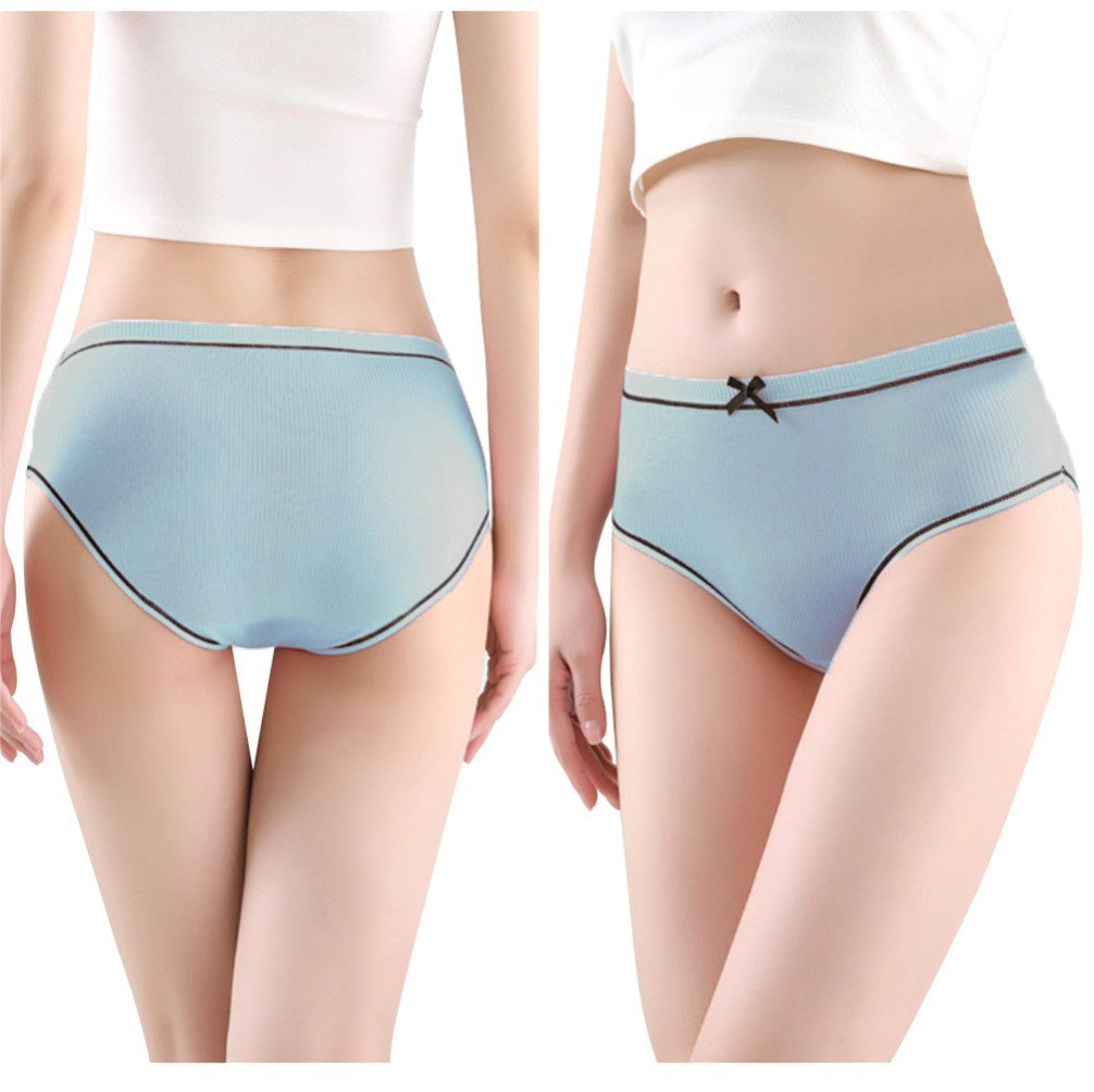 Female ice silk seamless panties Funny print pattern mid-waist briefs  Graphene panties with cotton bottom crotch