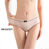Female ice silk seamless panties Funny print pattern mid-waist briefs Graphene panties with cotton bottom crotch