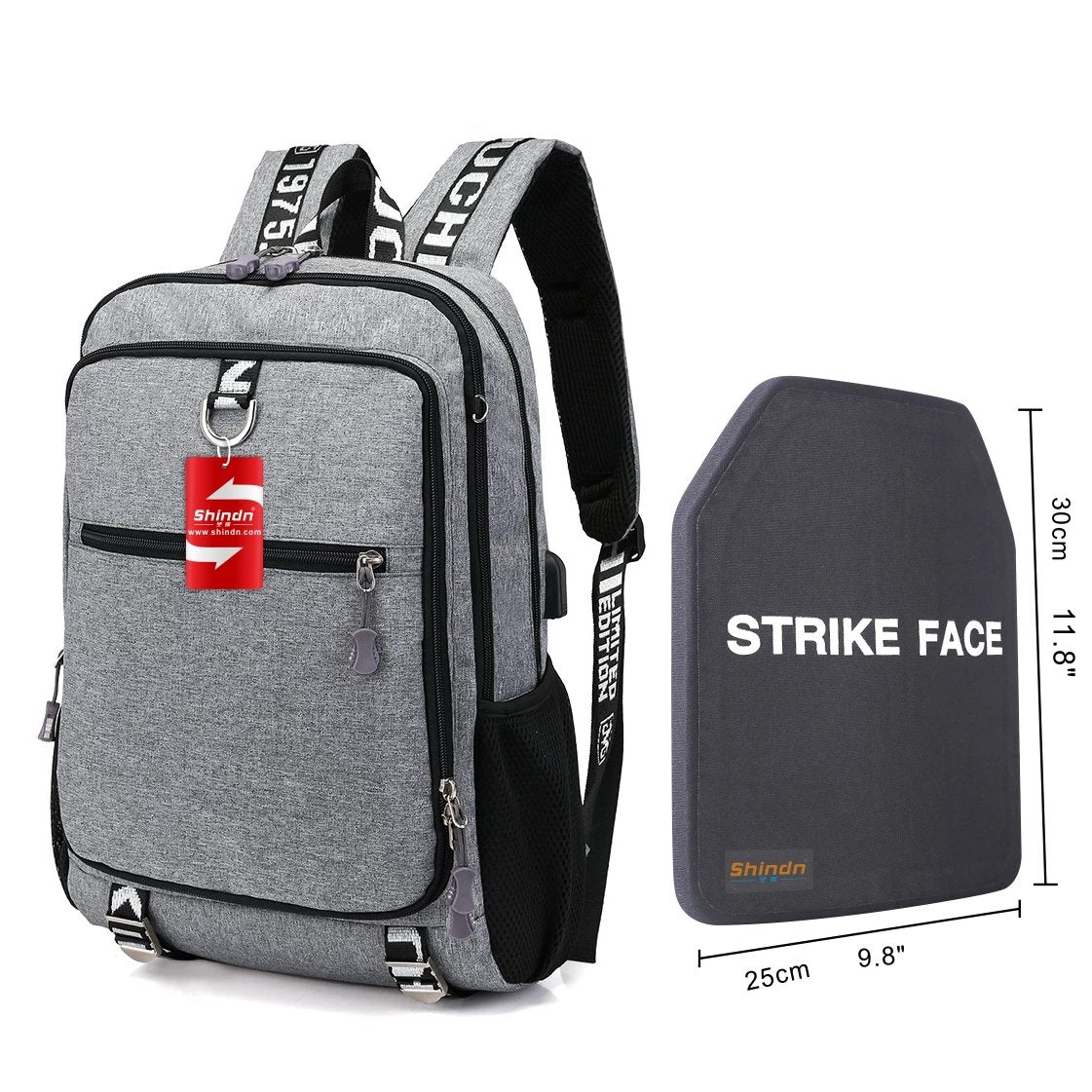 ballistic laptop backpack Shindn NIJ IIIA Lightweight bulletproof backpack Ultra-High Molecular Weight Polyethylene ballistic backpack insert ARAMID Student school bag backpack