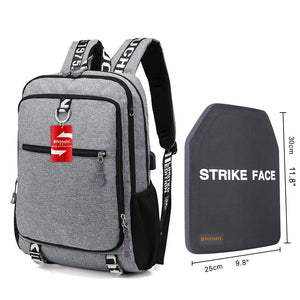 Shindn NIJ IIIA Lightweight bulletproof backpack Ultra-High Molecular Weight Polyethylene ballistic backpack insert ARAMID Student school bag