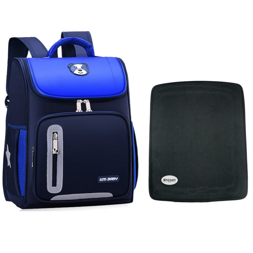 Bulletproof backpack Student school bag Shindn backpack kids school bag Blue / backpack and plate