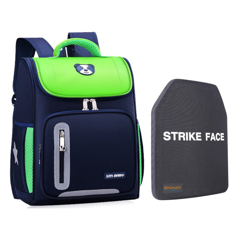 bulletproof backpack Student safety school bag Shindn UHMWPE backpack kids plate carrier school bag for girls and school bag for boys ARAMID green