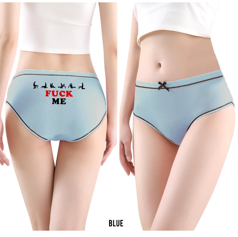 Funny slogan printing woman modal panties/high stretch three-dimensional cut woman low waist briefs/fuck me image image pic
