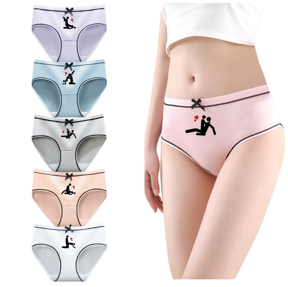 6 Color optional Sexy Seamless Panties Couple Love Totem Printing Valentine's Day gift Birthday Panties (1Pcs)