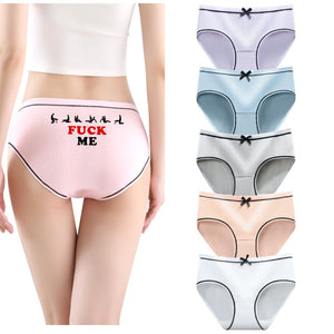 Funny slogan printing woman modal panties/high stretch three-dimensional cut woman low waist briefs/fuck me