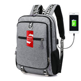 Student Backpack Computer Bag With USB Charging Interface - shindn